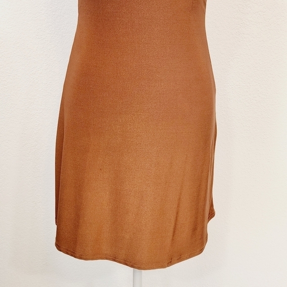 MISSGUIDED Tie Back Slip On Cami Copper Dress Size 4 - Picture 3 of 10